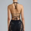 Bonnie Embellished High-Waist Shorts in Black