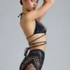 Bonnie Embellished High-Waist Shorts in Black