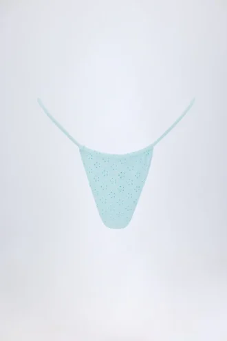 Bosa Broderie Anglaise Drawstring Bikini Bottoms in Powder Blue