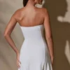 Brielle Bandeau Neckline Mini Dress in White