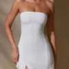 Brielle Bandeau Neckline Mini Dress in White