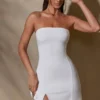 Brielle Bandeau Neckline Mini Dress in White