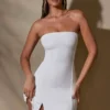 Brielle Bandeau Neckline Mini Dress in White