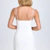 Bronwyn Bow-Detail Pleated Mini Dress in White