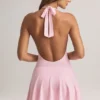 Brooke Modal Halterneck A-Line Mini Dress in Pastel Pink