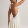 Brooke Modal Halterneck A-Line Mini Dress in White