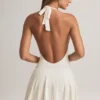 Brooke Modal Halterneck A-Line Mini Dress in White