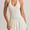 Brooke Modal Halterneck A-Line Mini Dress in White