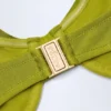Bruny Bead-Embellished Ruched Underwired Bikini Top in Olive Green