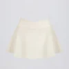 Brushed Jersey Crossover Mini Skort in Ivory Marl