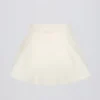 Brushed Jersey Crossover Mini Skort in Ivory Marl
