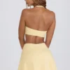 Brushed Jersey Crossover Mini Skort in Lemon Marl