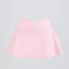 Brushed Jersey Crossover Mini Skort in Pale Pink Marl