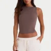Brushed Jersey Elasticated Mini Shorts in Ecru