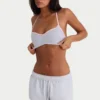 Brushed Jersey Elasticated Mini Shorts in Fog Grey