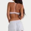 Brushed Jersey Elasticated Mini Shorts in Fog Grey