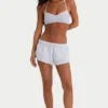 Brushed Jersey Elasticated Mini Shorts in Fog Grey