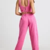 Brushed Jersey Oversized Joggers in Hot Pink