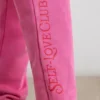 Brushed Jersey Oversized Joggers in Hot Pink