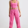 Brushed Jersey Oversized Joggers in Hot Pink