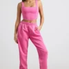 Brushed Jersey Oversized Joggers in Hot Pink
