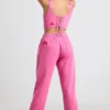 Brushed Jersey Oversized Joggers in Hot Pink