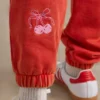Brushed Jersey Oversized Joggers in Red