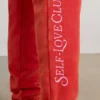 Brushed Jersey Oversized Joggers in Red