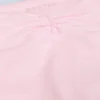 Brushed Jersey Ruched Flared Trousers in Pale Pink Marl