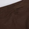 Brushed Jersey Ruched Flared Trousers in Pecan Marl