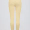 Brushed Jersey Ruched Mid-Rise Leggings in Lemon Marl