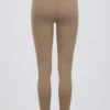 Brushed Jersey Ruched Mid-Rise Leggings in Mocha Marl