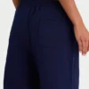 Brushed Jersey Wide-Leg Joggers in Classic Navy
