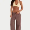 Brushed Jersey Wide-Leg Joggers in Cocoa