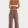 Brushed Jersey Wide-Leg Joggers in Cocoa