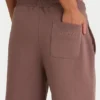 Brushed Jersey Wide-Leg Joggers in Cocoa