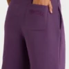 Brushed Jersey Wide-Leg Joggers in Plum