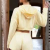 Button-Detail Mid-Rise Shorts in Lemon