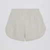 Button-Detail Mid-Rise Shorts in Light Grey