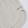 Button-Detail Mid-Rise Shorts in Light Grey
