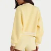 Button-Up Cropped Knit Cardigan in Soft Yellow