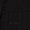 Cable Knit Foldover Flared Trousers in Black