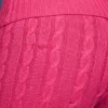 Cable Knit Foldover Flared Trousers in Hot Pink