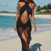 Caicos Cut-Out Halterneck Maxi Dress in Black