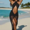 Caicos Cut-Out Halterneck Maxi Dress in Black