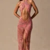 Caicos Cut-Out Halterneck Maxi Dress in Paisley Print