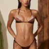 Caleta Panelled Bikini Bra in Bronze Gold