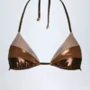 Caleta Panelled Bikini Bra in Bronze Gold