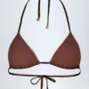 Caleta Panelled Bikini Bra in Bronze Gold