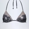 Caleta Panelled Bikini Bra in Silver Chrome